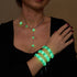 Sarcelle | Argent | Suspension double cascade de verre Firefly